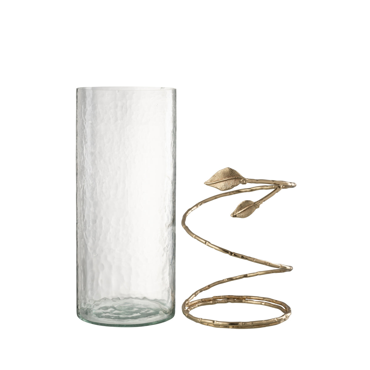 Farolillos de cristal con hojas doradas, set de 3 J-Line