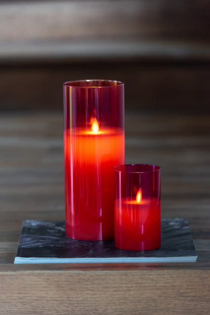 Lámpara LED Vidrio Brillante Rojo Pequeña