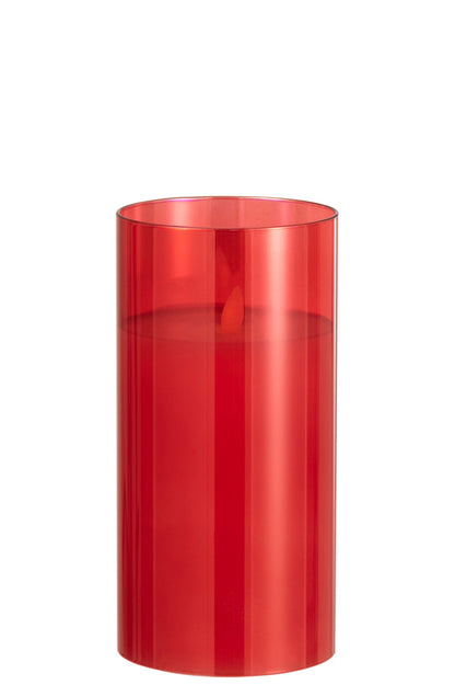 Lámpara LED Vidrio Brillante Rojo Mediana