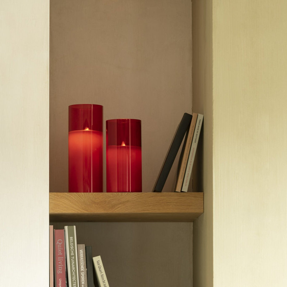 Lámpara LED Vidrio Brillante Rojo Mediana