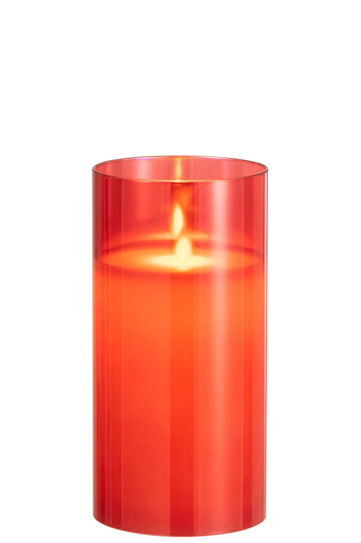 Lámpara LED Vidrio Brillante Rojo Mediana
