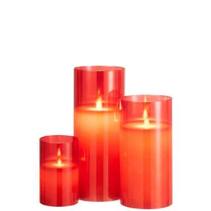 Lámpara LED Vidrio Brillante Rojo Grande