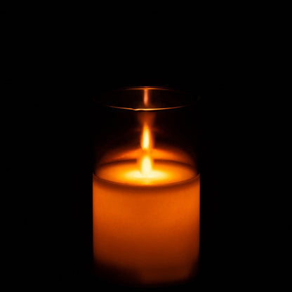 Lámpara LED Vidrio Brillante Marrón Pequeña