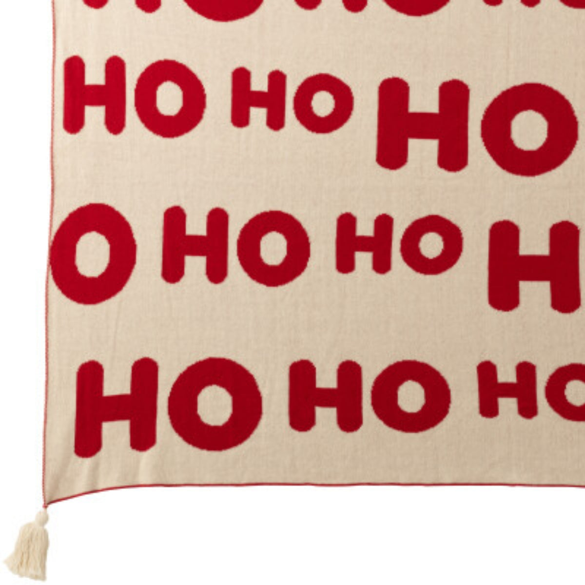Set de Navidad Manta y Cojines Navideños HoHoHo Rojo/Blanco J-Line