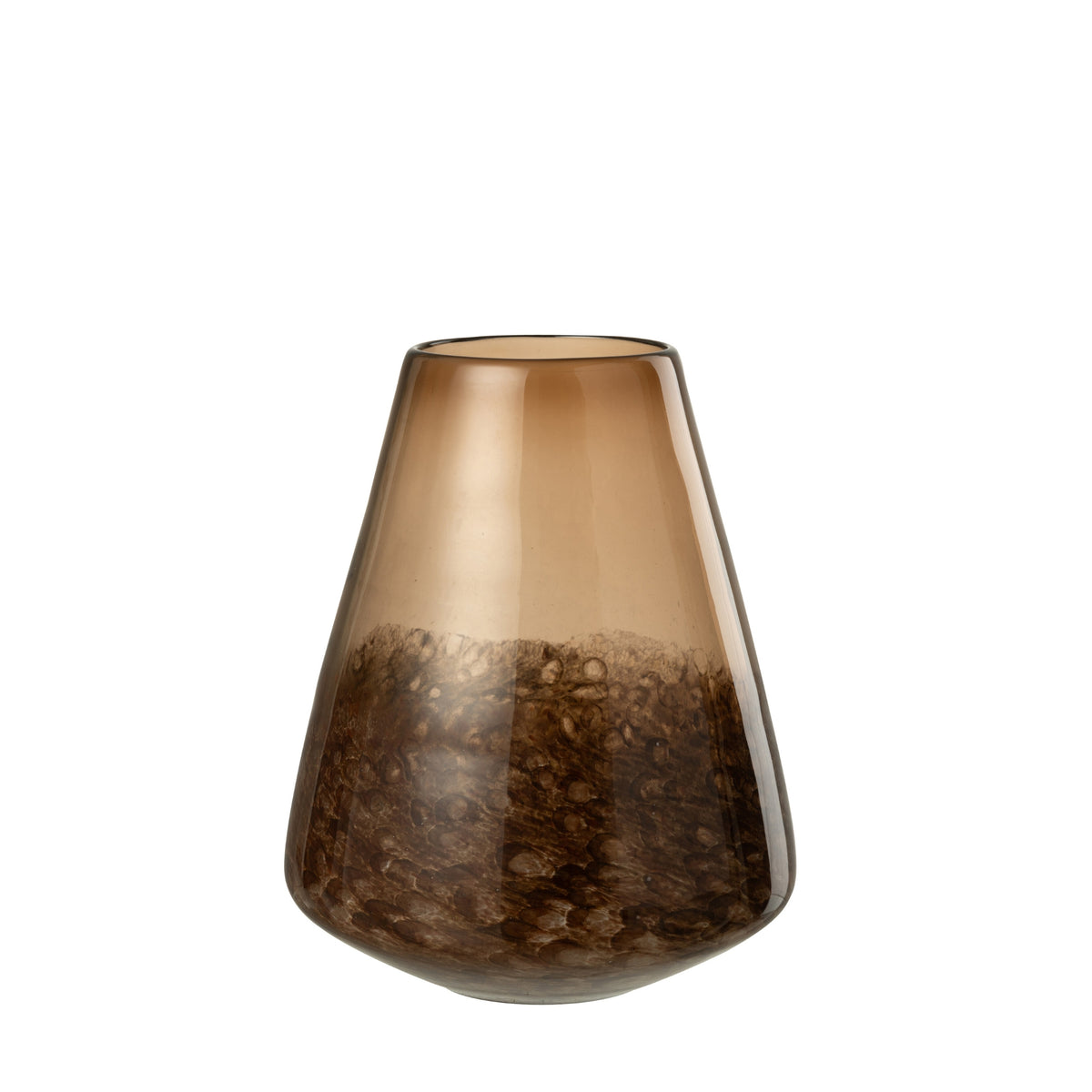 Juego de 2 jarrones de cristal marrón oscuro Cone J-Line