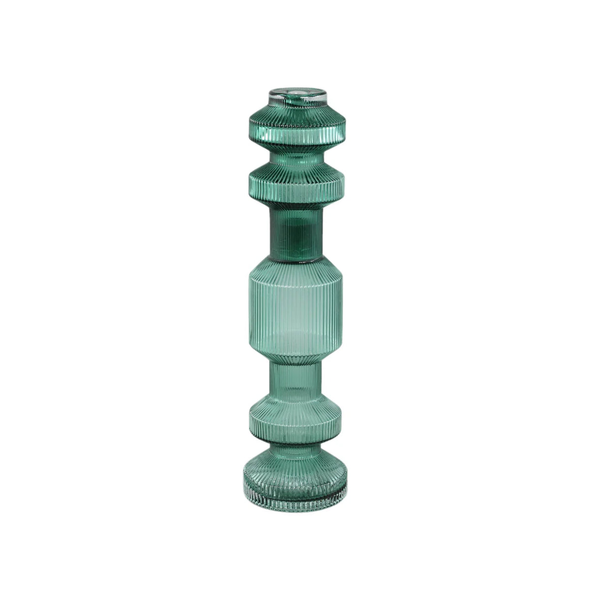 Galinda Candelabro de vidrio acanalado verde oscuro PTMD Set de 3