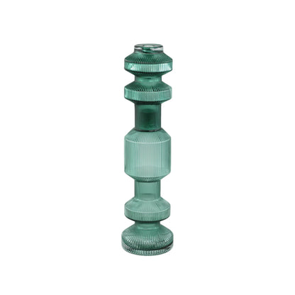Galinda Candelabro de vidrio acanalado verde oscuro PTMD Set de 3