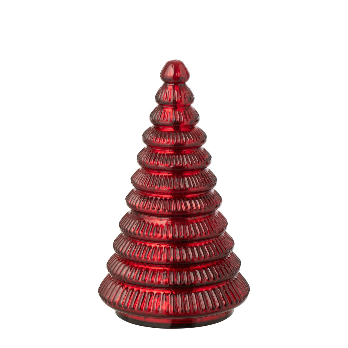 Vela aromática Árbol de vidrio acanalado Rojo navideño Grande J-Line