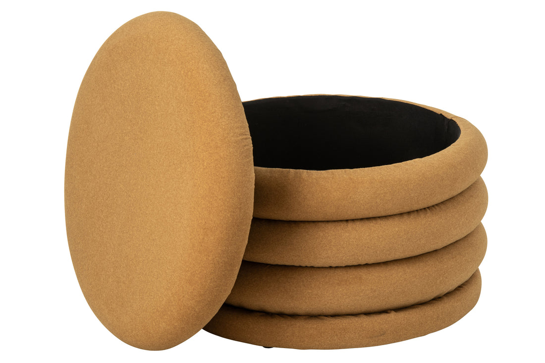 Puf Mich Contrachapado/Tela Amarillo ocre J-Line