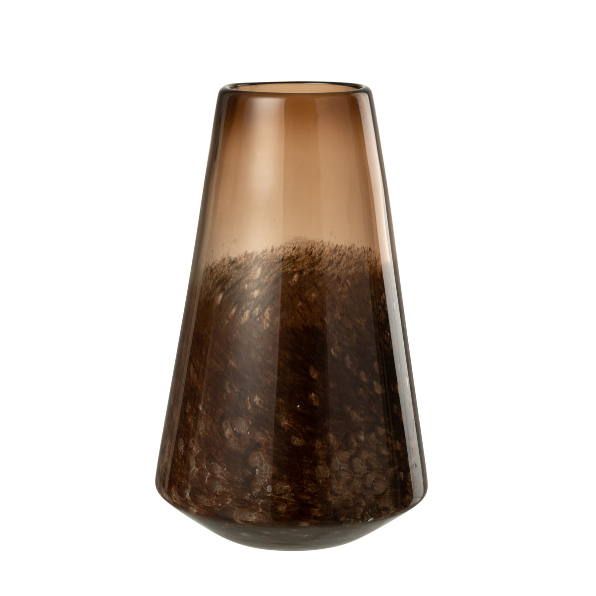 Jarrón de vidrio marrón oscuro Cone Large J-Line