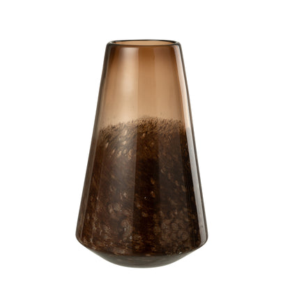 Jarrón de vidrio marrón oscuro Cone Large J-Line