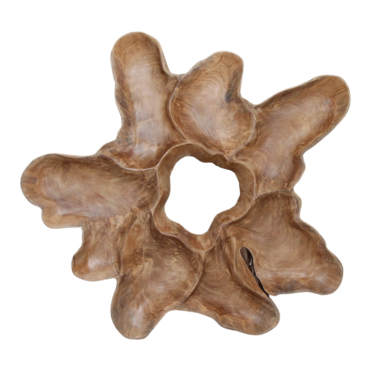 Decoración de pared de madera de teca Peony XL Raw Materials