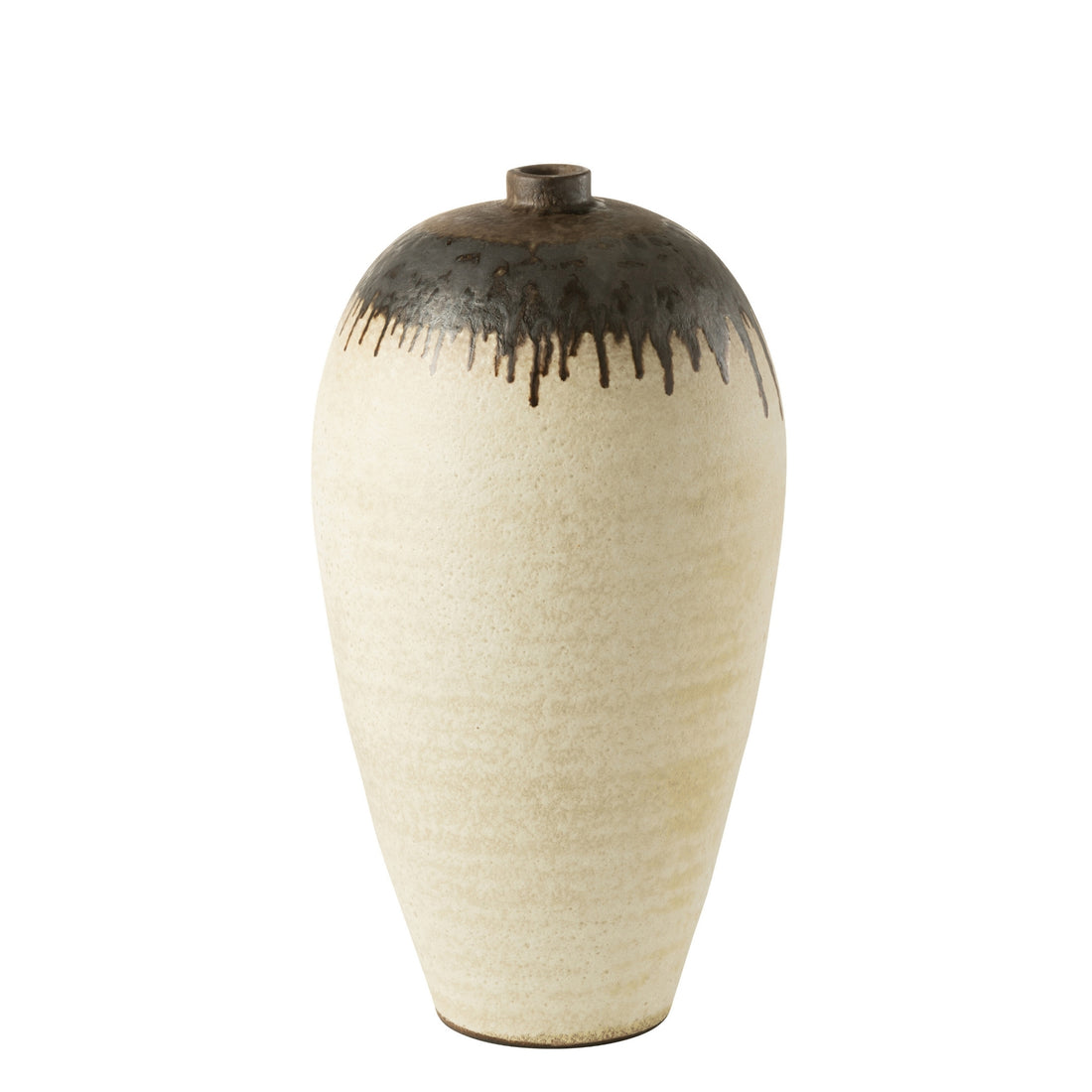 Jarrón Lombok Cerámica Beige/Marrón Grande Ø38xH72cm J-Line