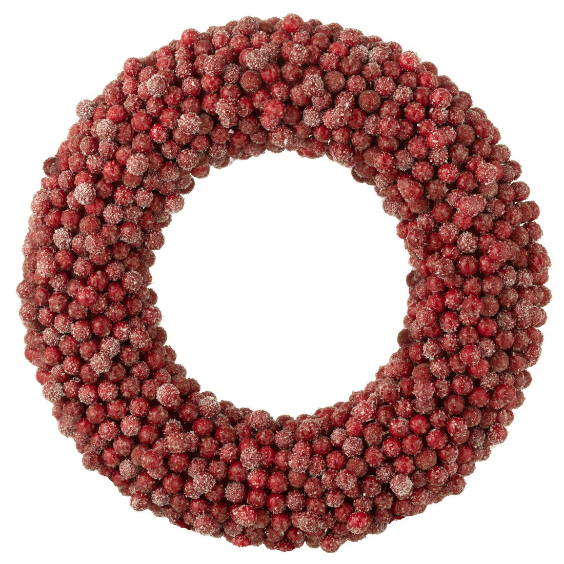 Corona Redonda de Bayas de Plástico Roja Grande Ø45cm J-Line