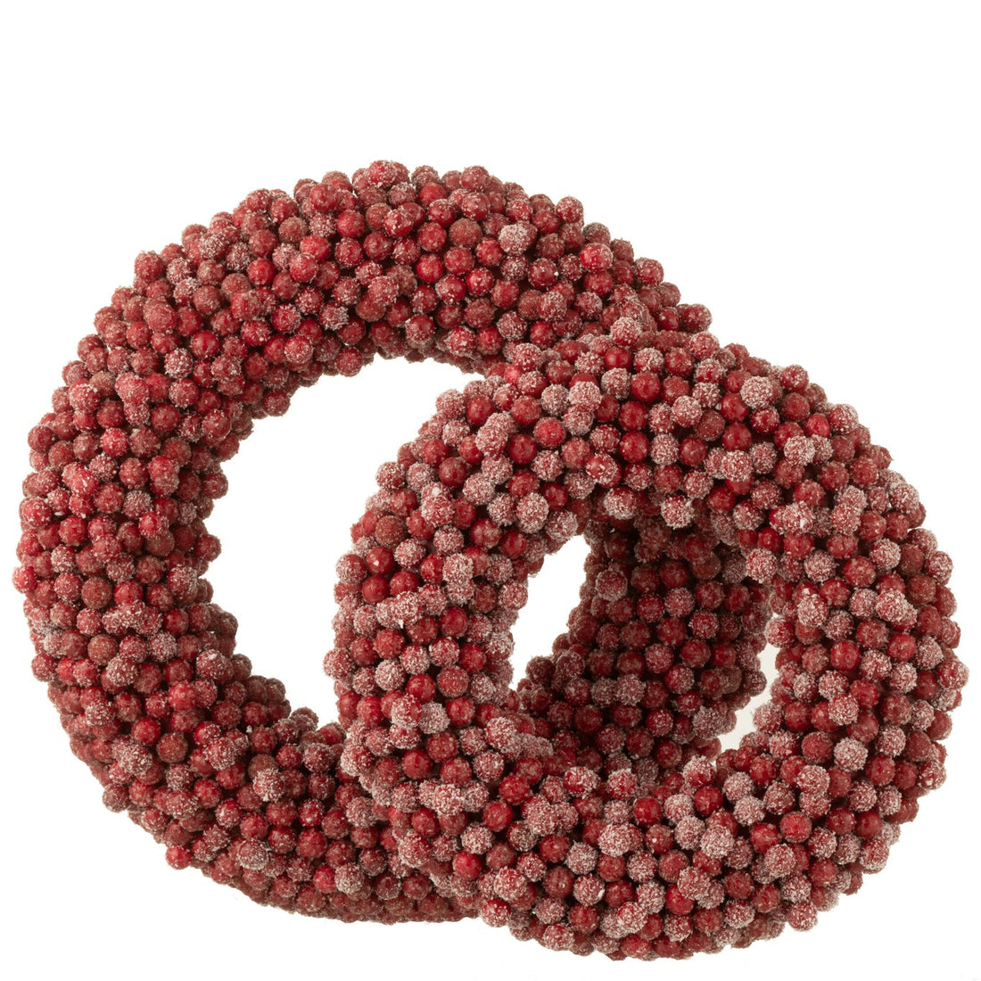 Corona Redonda de Bayas de Plástico Roja Grande Ø45cm J-Line