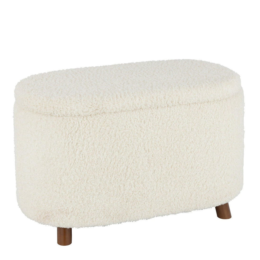 Puf con almacenamiento Teddy Poliéster Blanco J-Line