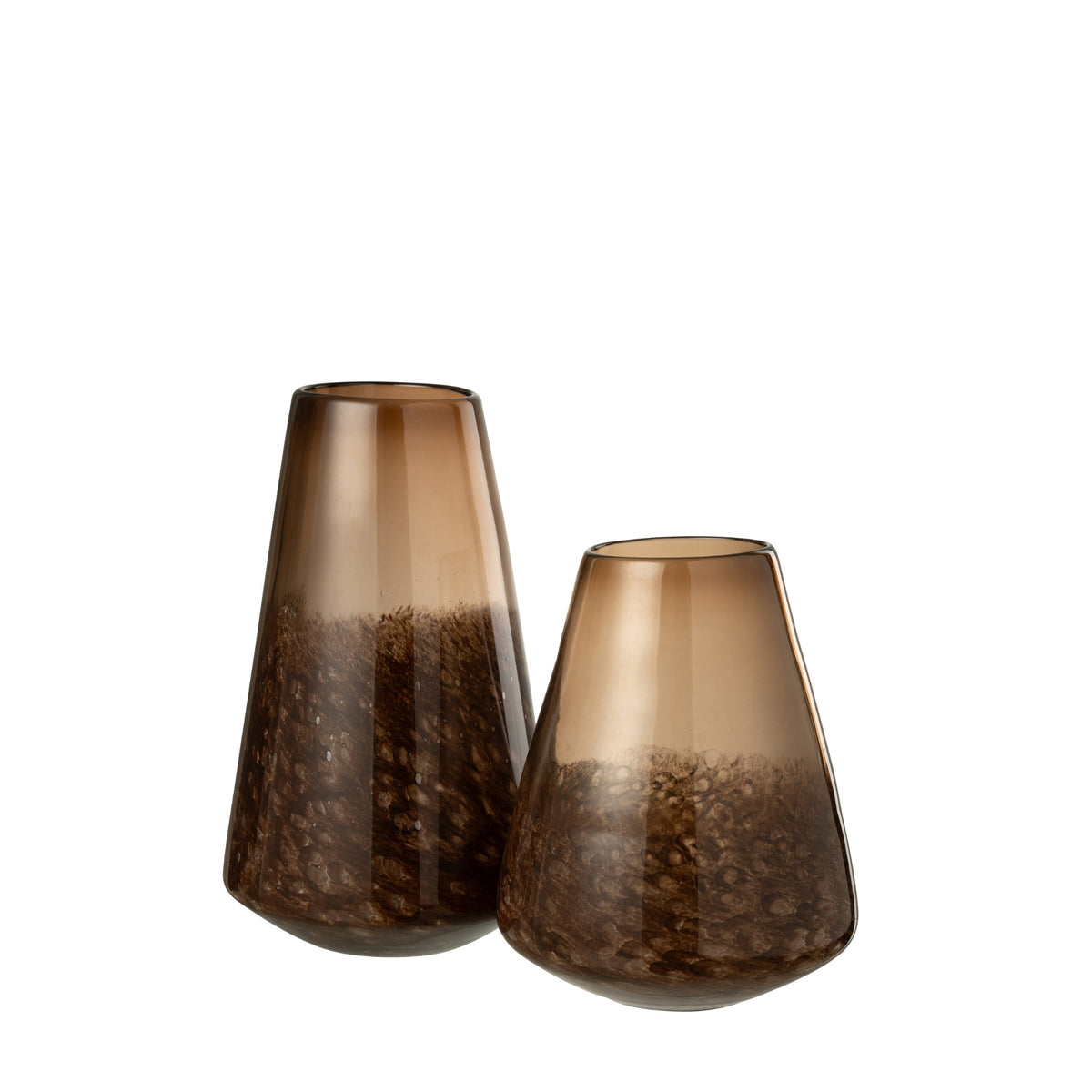 Jarrón de vidrio marrón oscuro Cone Large J-Line