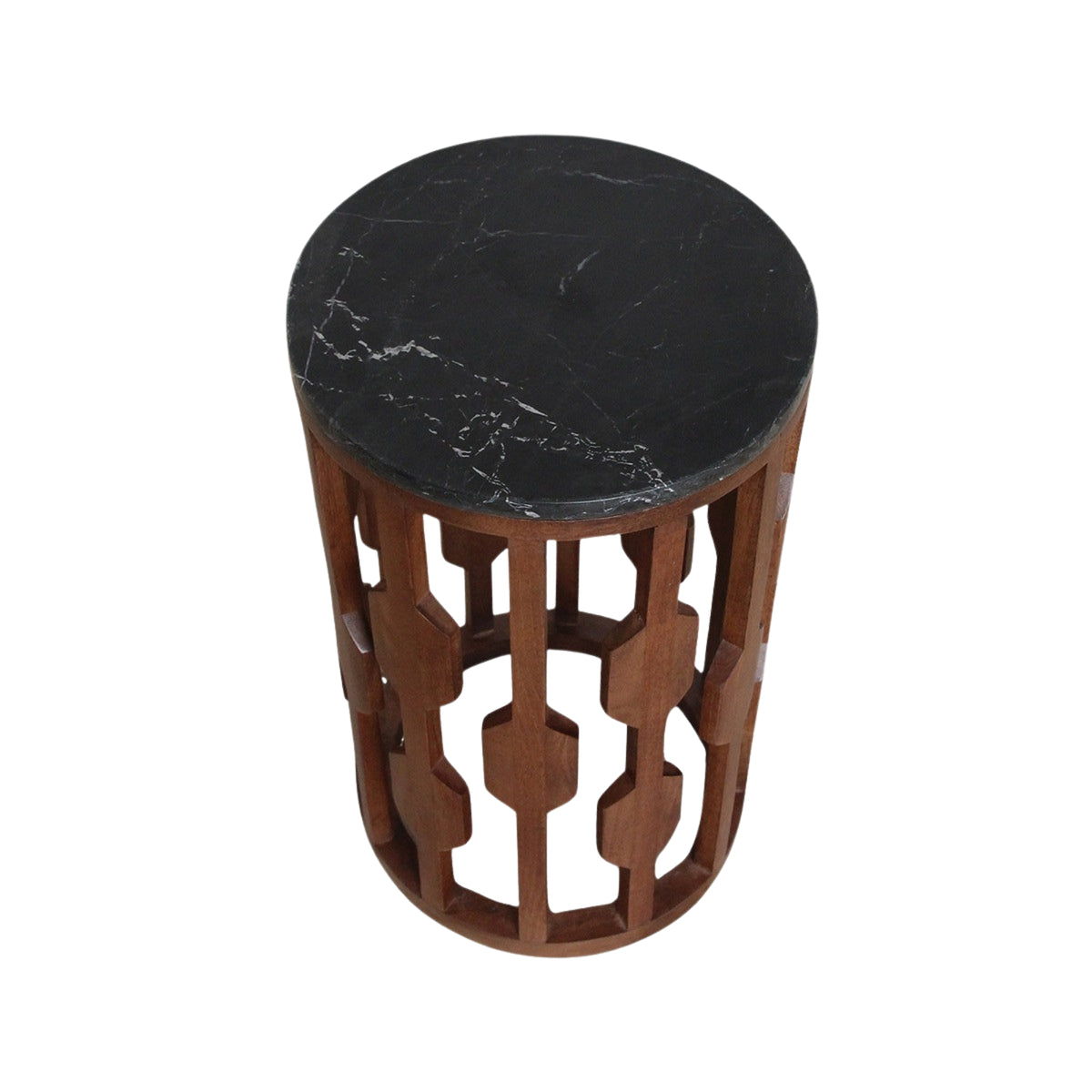 Mesa auxiliar Lampung Mármol Negro Ø40x50 cm Raw Materials