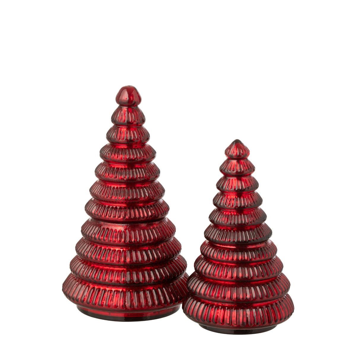 Vela aromática Árbol de vidrio acanalado Rojo navideño Grande J-Line