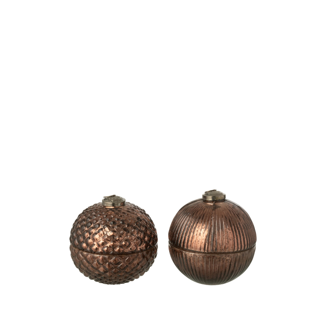 Vela aromática Bola de Navidad Vidrio Marrón Pequeña Set de 2 J-Line