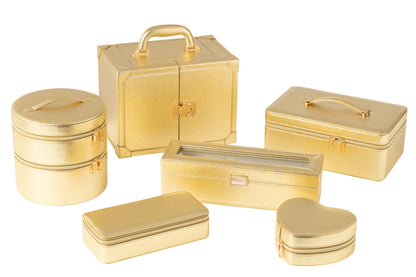 Cofre de Joyas con Asa de Polipiel Dorado J-Line