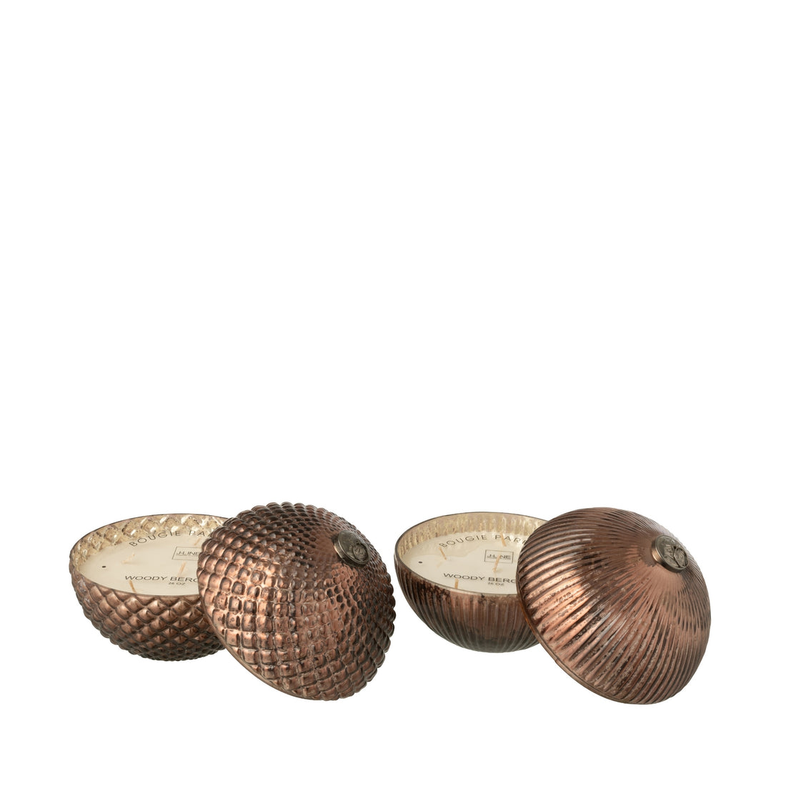 Vela aromática Bola de Navidad de Vidrio Marrón Grande Set de 2 J-Line