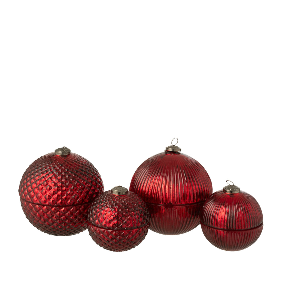 Vela aromática Bola de Navidad de cristal Rojo navideño Set grande de 2 J-Line