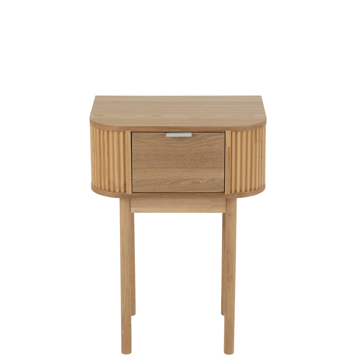 Mesita de noche redonda MDF/madera de pino natural J-Line