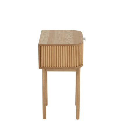 Mesita de noche redonda MDF/madera de pino natural J-Line