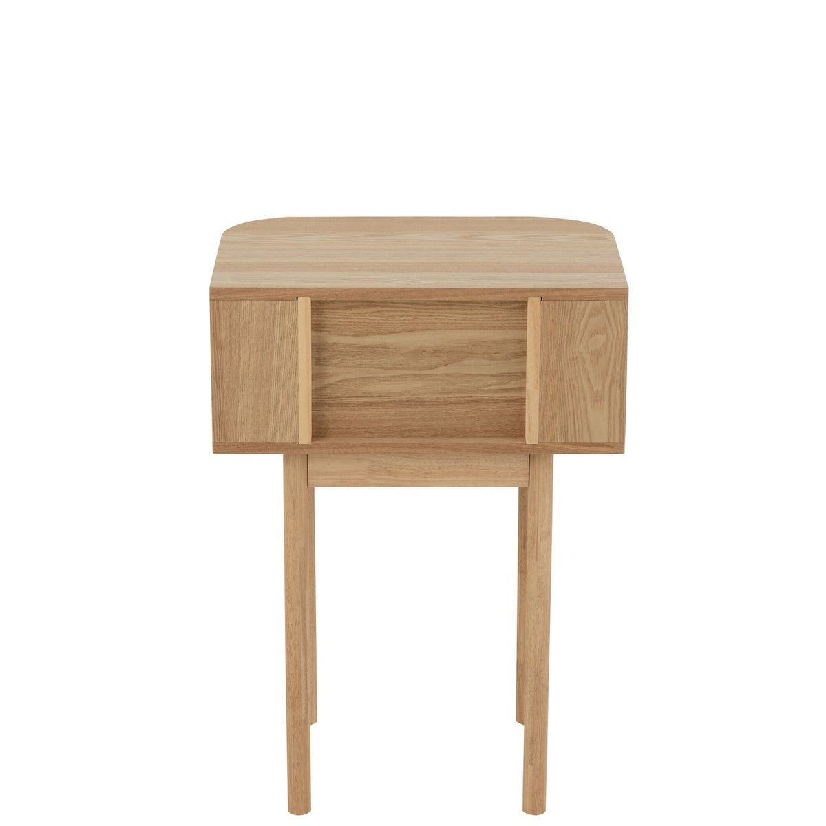 Mesita de noche redonda MDF/madera de pino natural J-Line