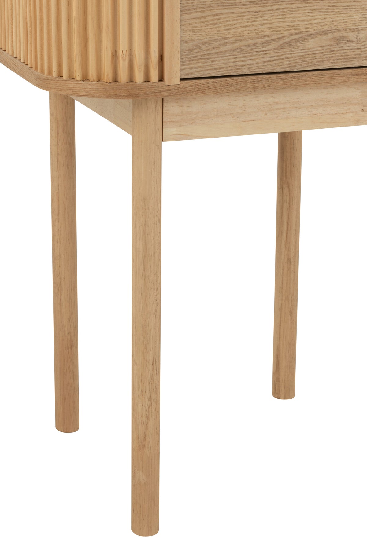 Mesita de noche redonda MDF/madera de pino natural J-Line