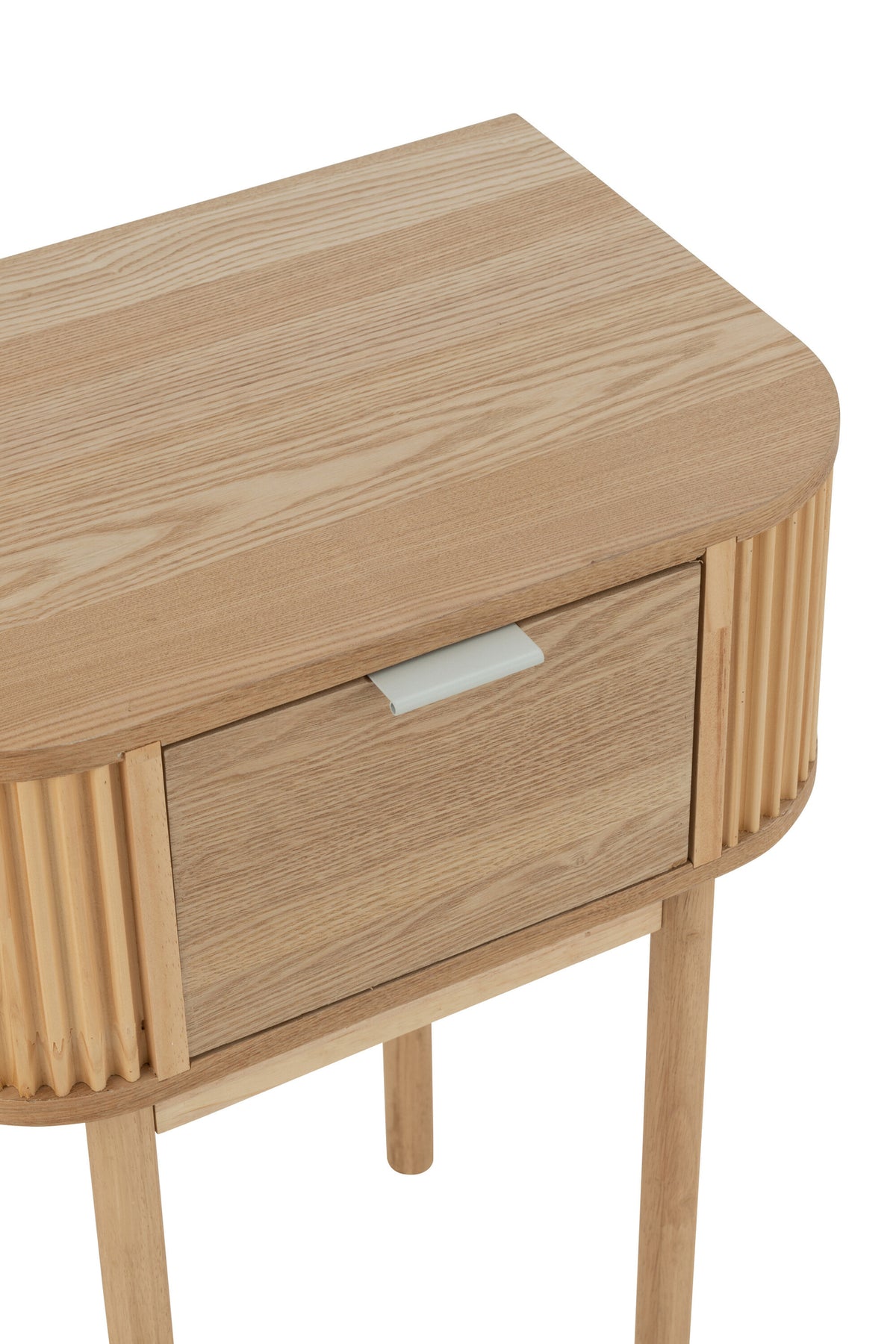 Mesita de noche redonda MDF/madera de pino natural J-Line
