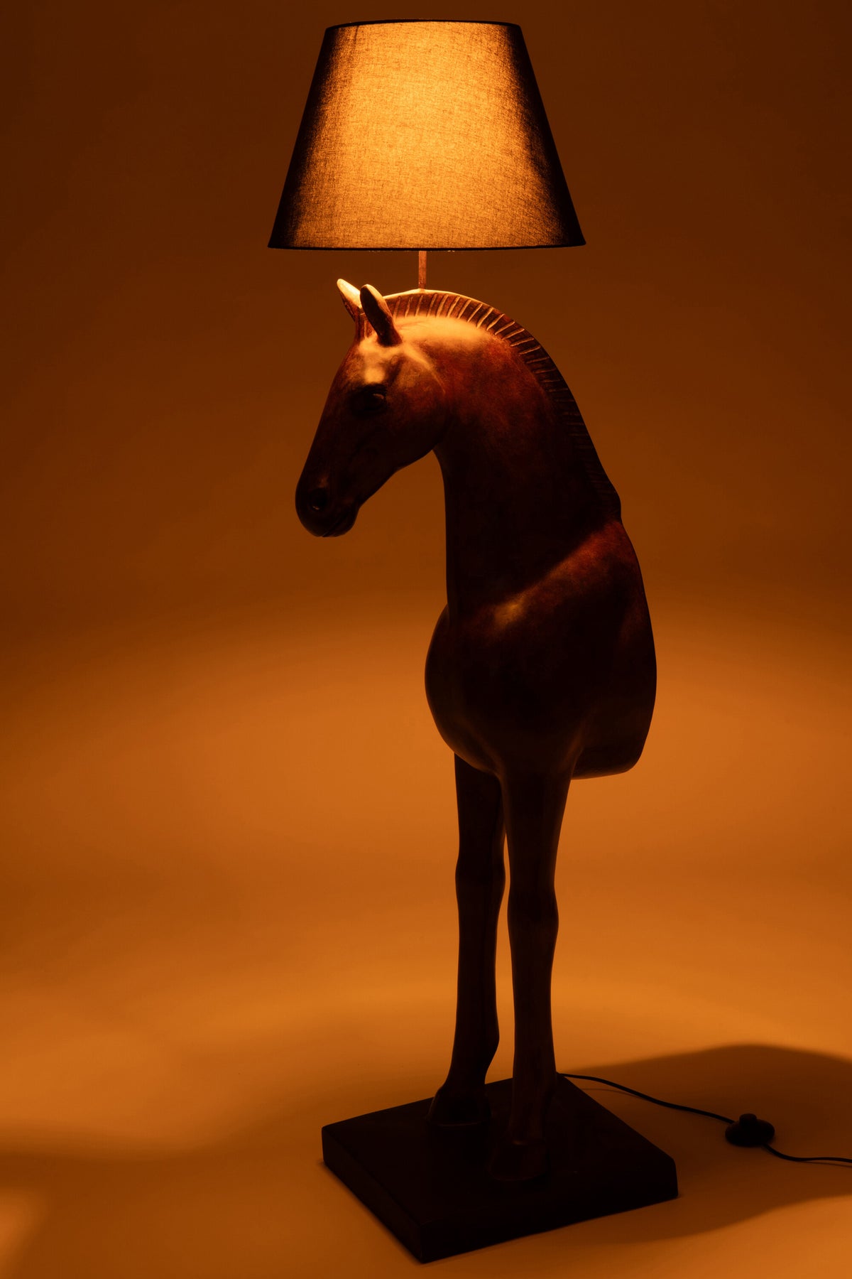 Lámpara de pie Cabeza de caballo Polirresina Marrón oscuro J-Line