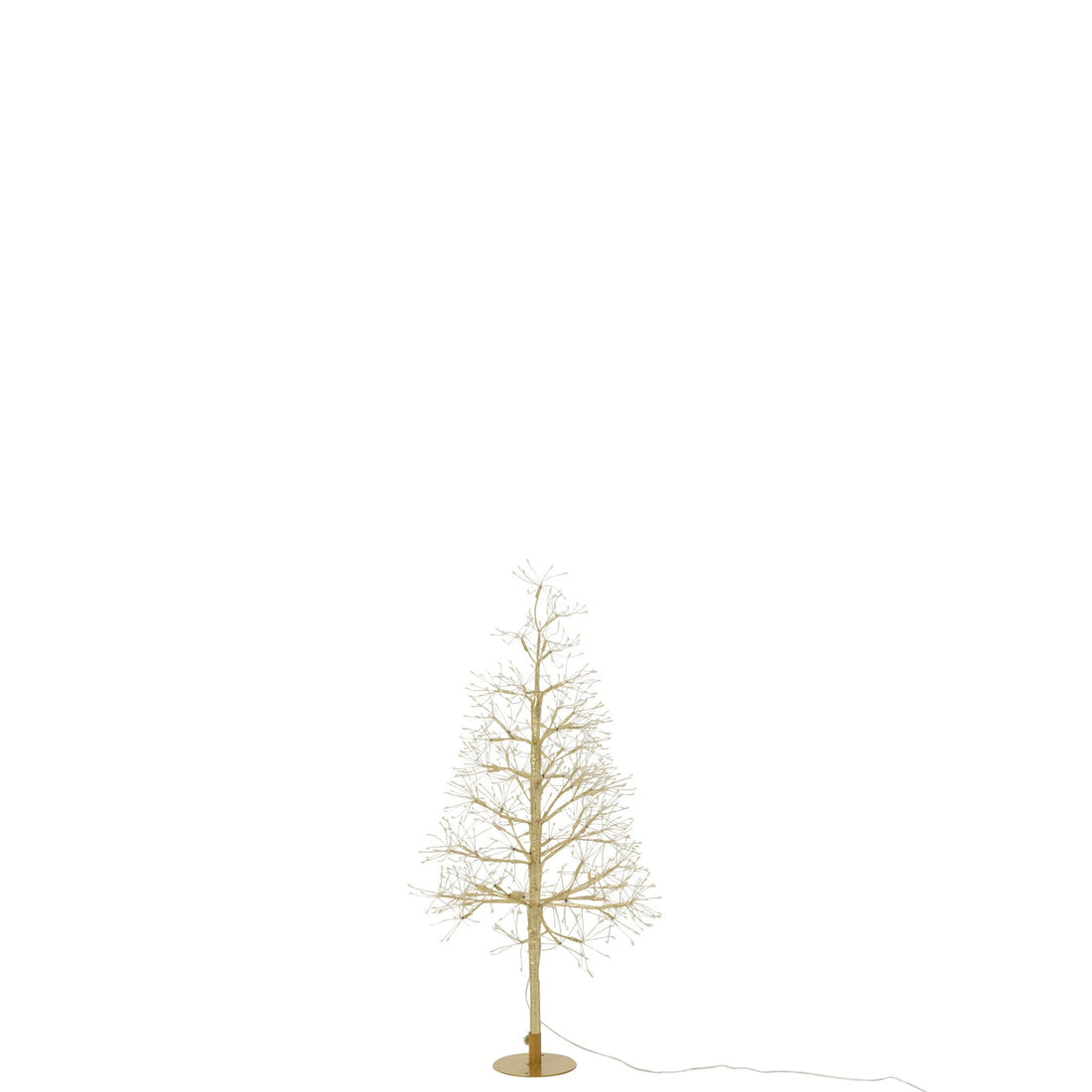 Árbol de Navidad de Hierro Color Dorado Luces LED Blanco Cálido Pequeño H80cm J-Line