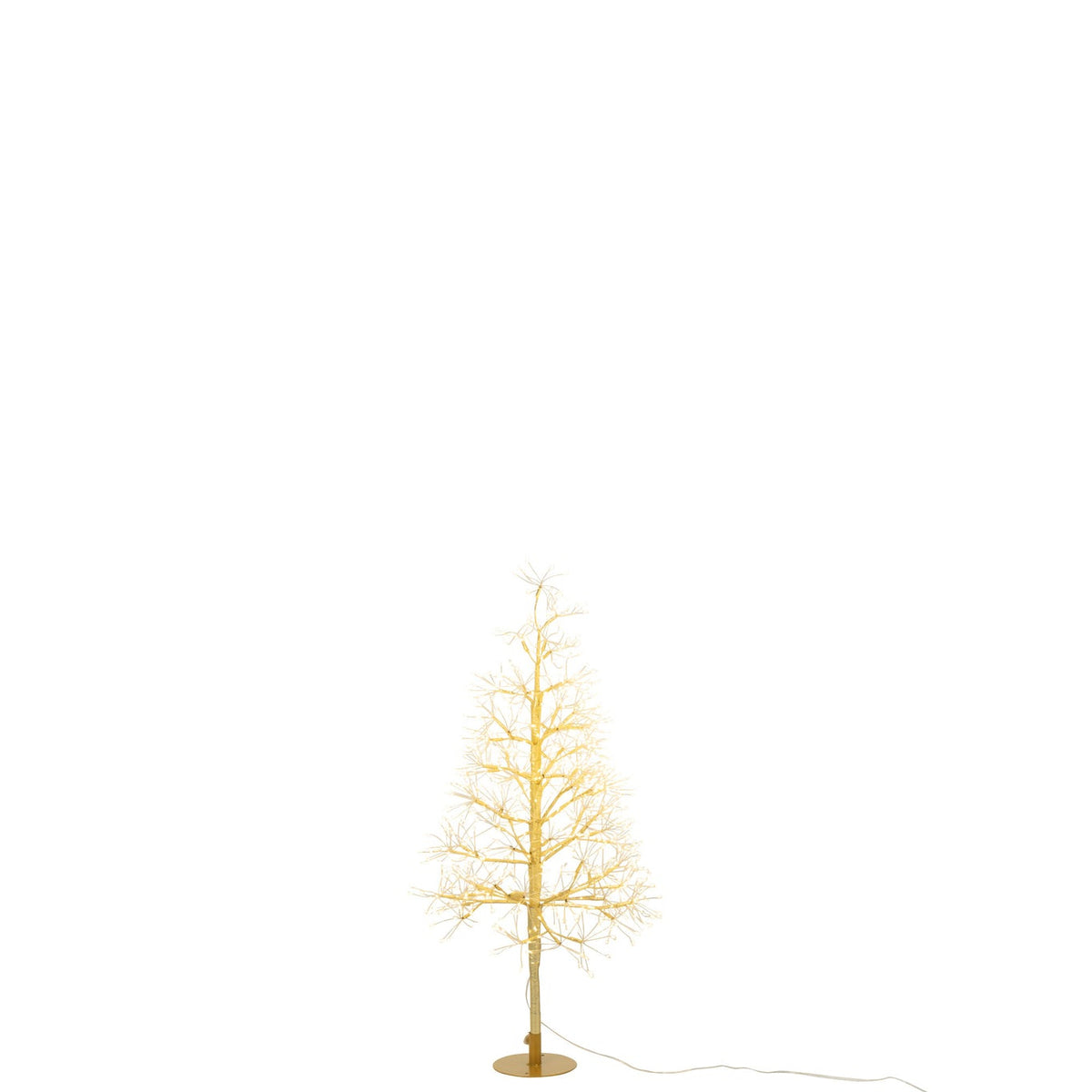Árbol de Navidad de Hierro Color Dorado Luces LED Blanco Cálido Pequeño H80cm J-Line