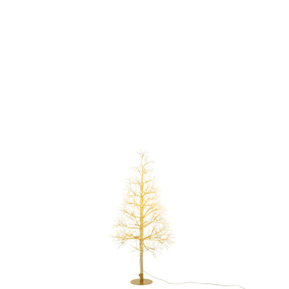 Árbol de Navidad de Hierro Color Dorado Luces LED Blanco Cálido Pequeño H80cm J-Line