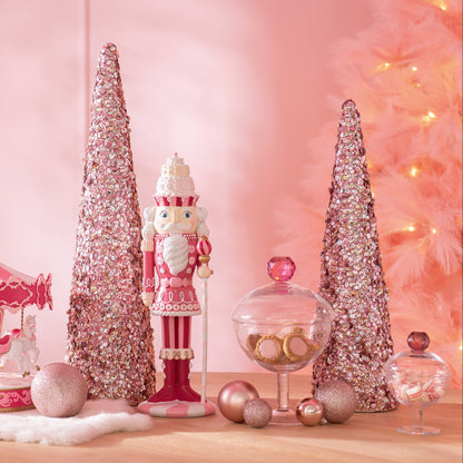 Cono de Espuma con Purpurina Rosa Claro Grande H120cm J-Line