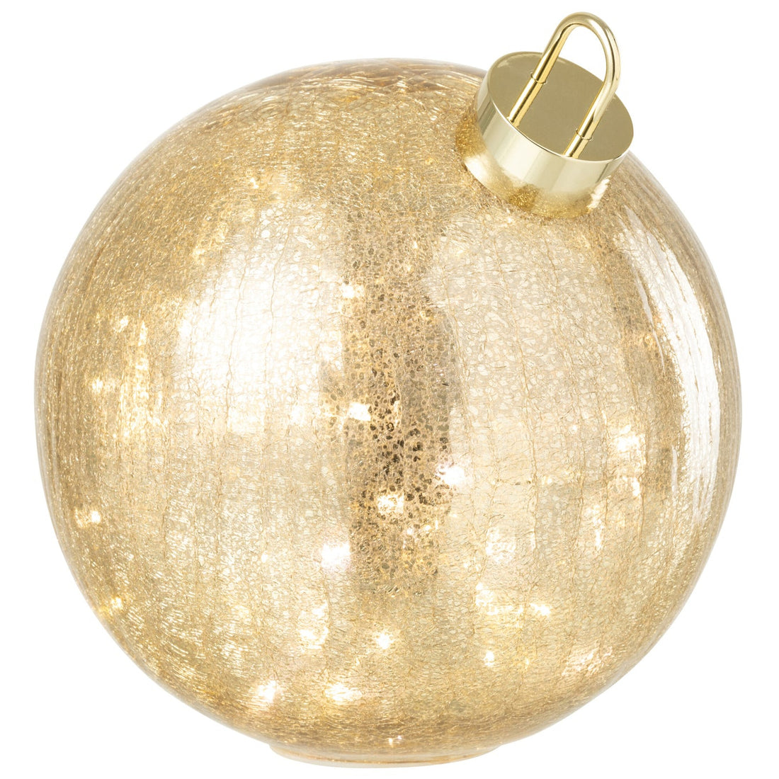 Bola de Navidad de Cristal con LED Color Dorado Grande J-Line