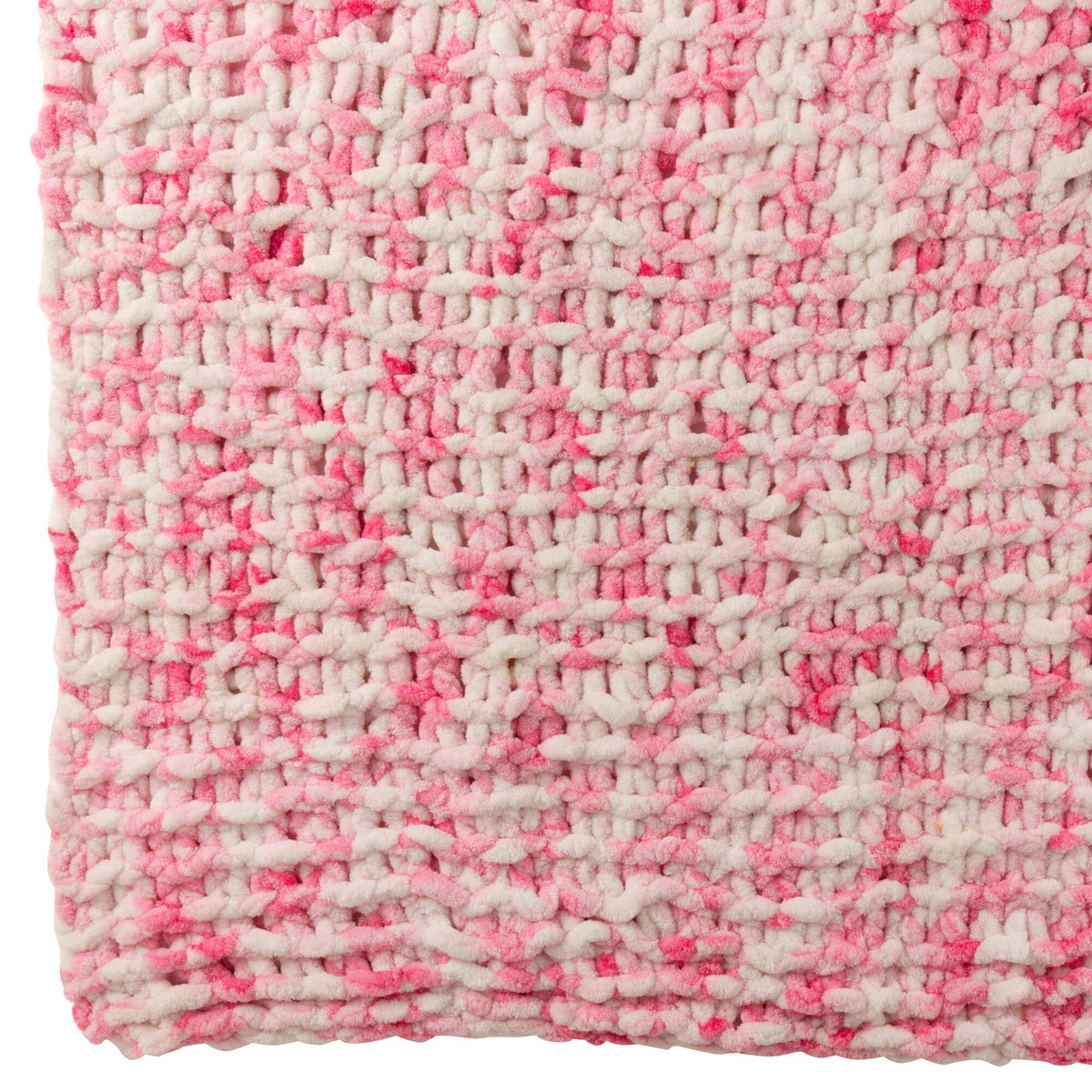 Manta de punto de poliéster rosa/blanca J-Line