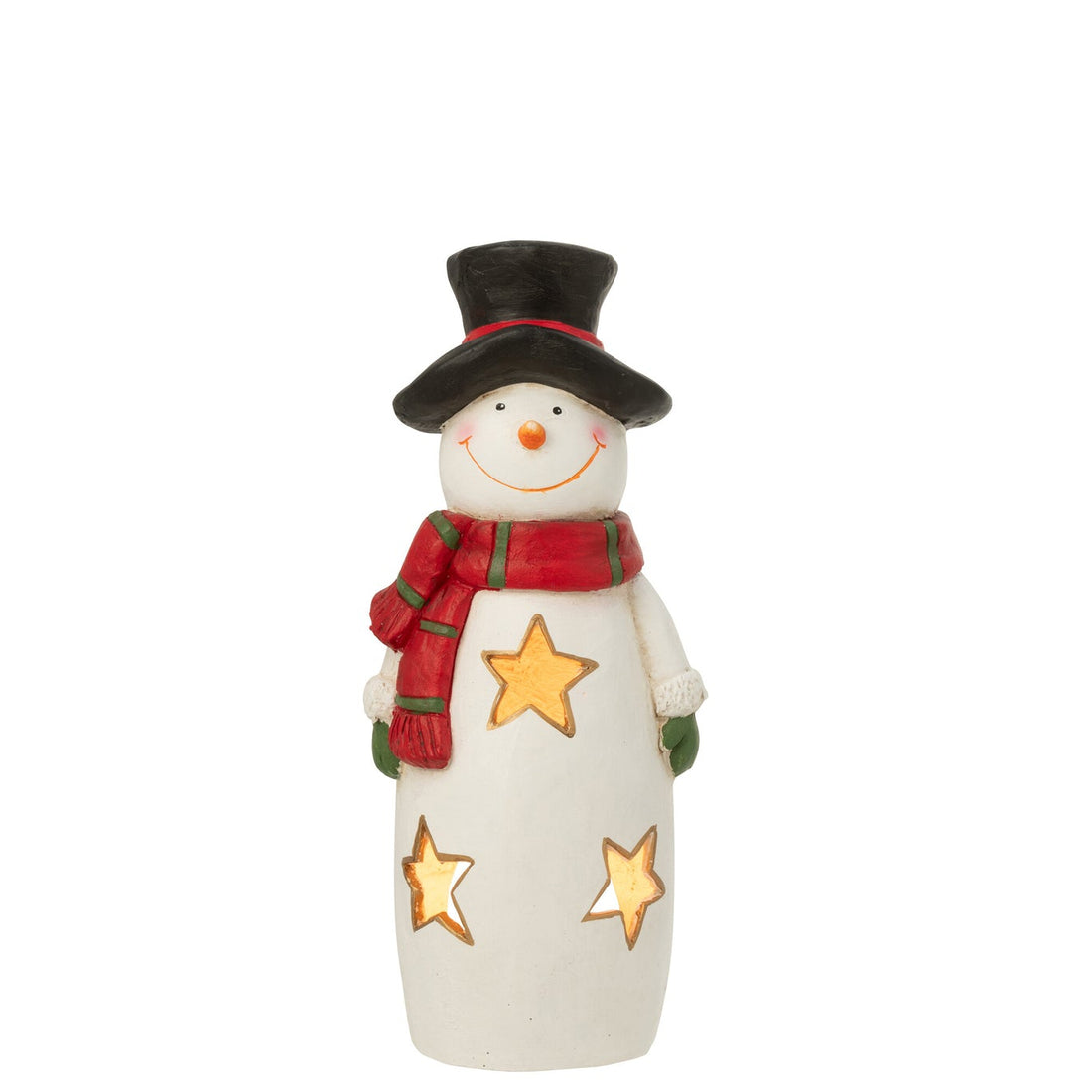 Portavelas Muñeco de nieve Bufanda + Sombrero Magnesio Multicolor Pequeño J-Line