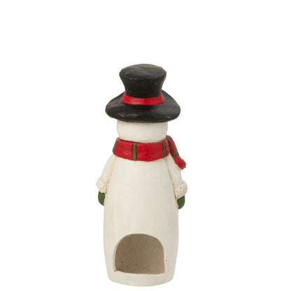 Portavelas Muñeco de nieve Bufanda + Sombrero Magnesio Multicolor Pequeño J-Line