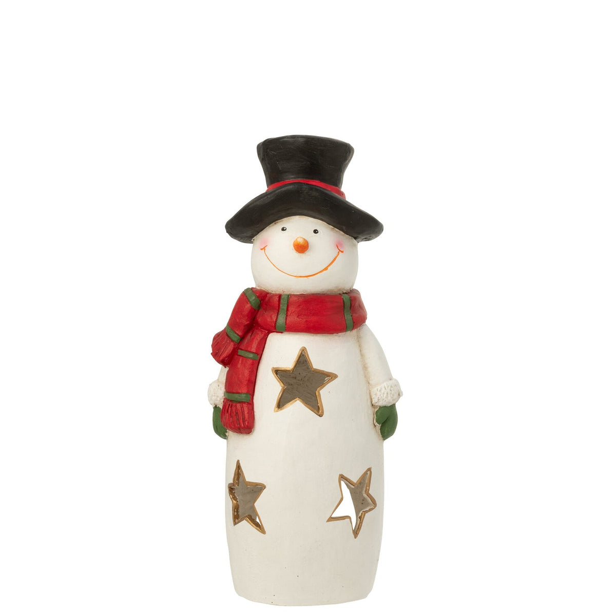 Portavelas Muñeco de nieve Bufanda + Sombrero Magnesio Multicolor Pequeño J-Line
