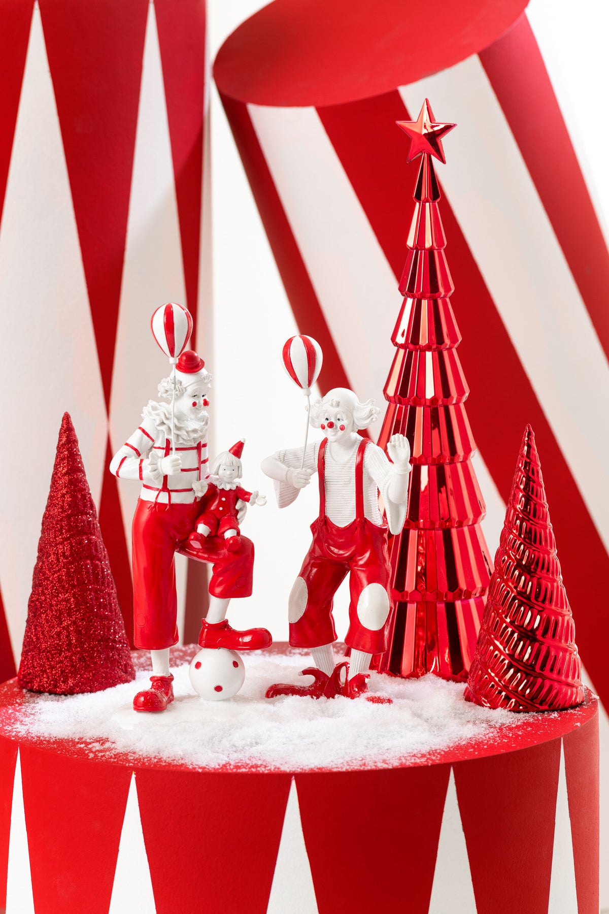 Árbol + Estrella de Plástico Rojo Navideño Set de 2 J-Line
