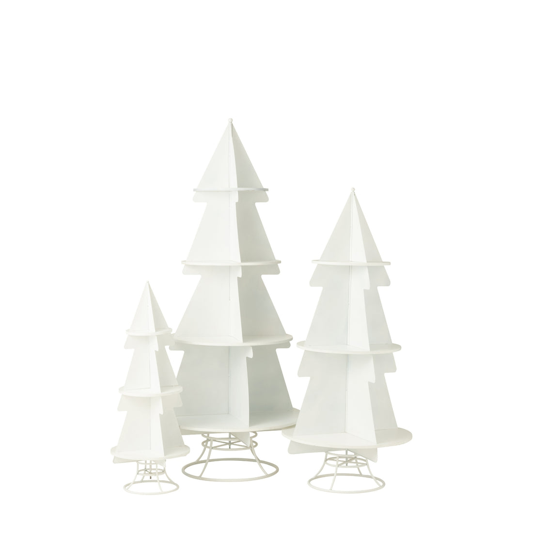 Expositor para árbol de Navidad de metal blanco grande J-Line