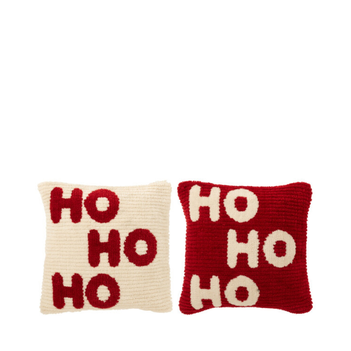 Set de Navidad Manta y Cojines Navideños HoHoHo Rojo/Blanco J-Line