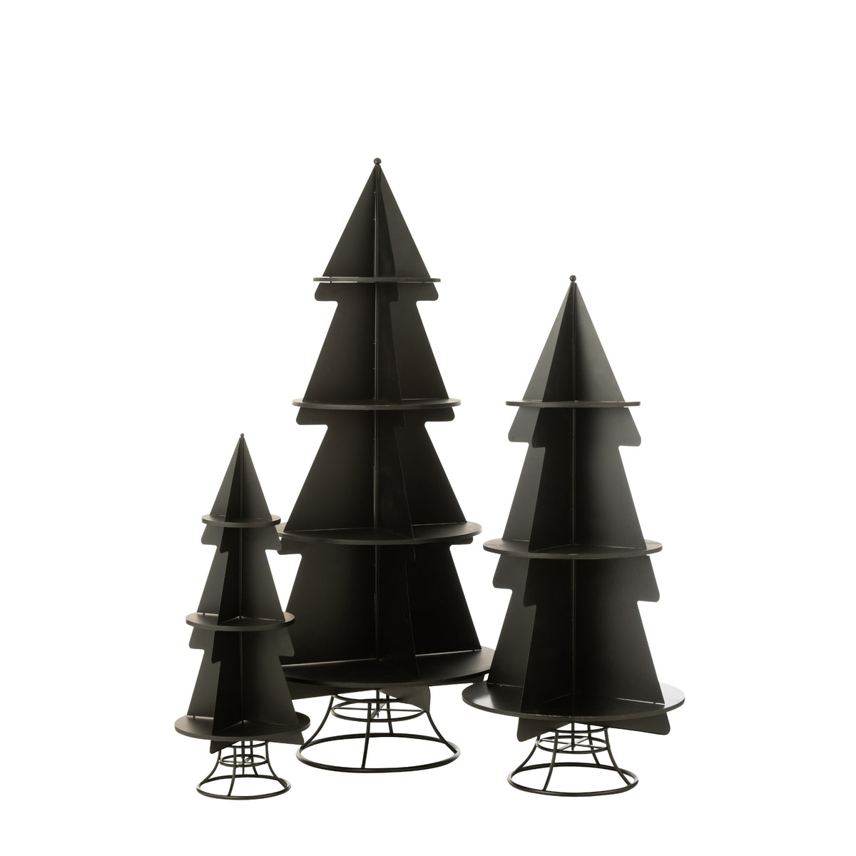 Soporte para árbol de Navidad de metal negro pequeño J-Line