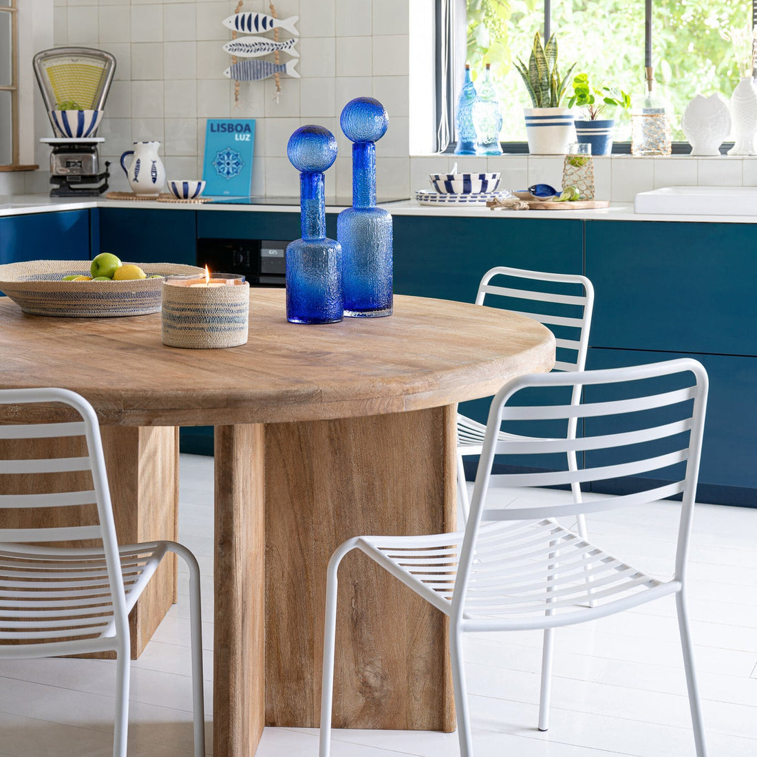 Mesa de comedor de madera de mango natural Ø150 cm J-Line