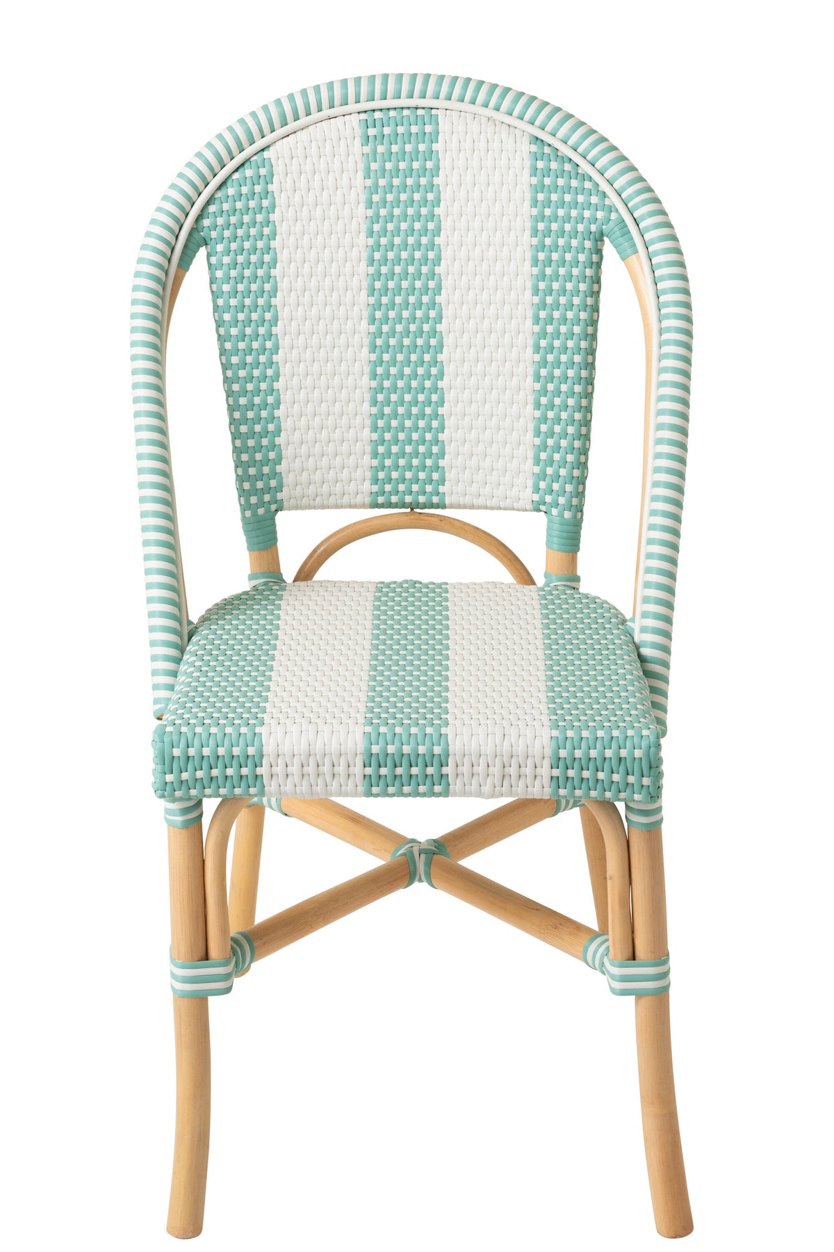 Silla de Ratán a Rayas Azul Claro/Blanco J-Line