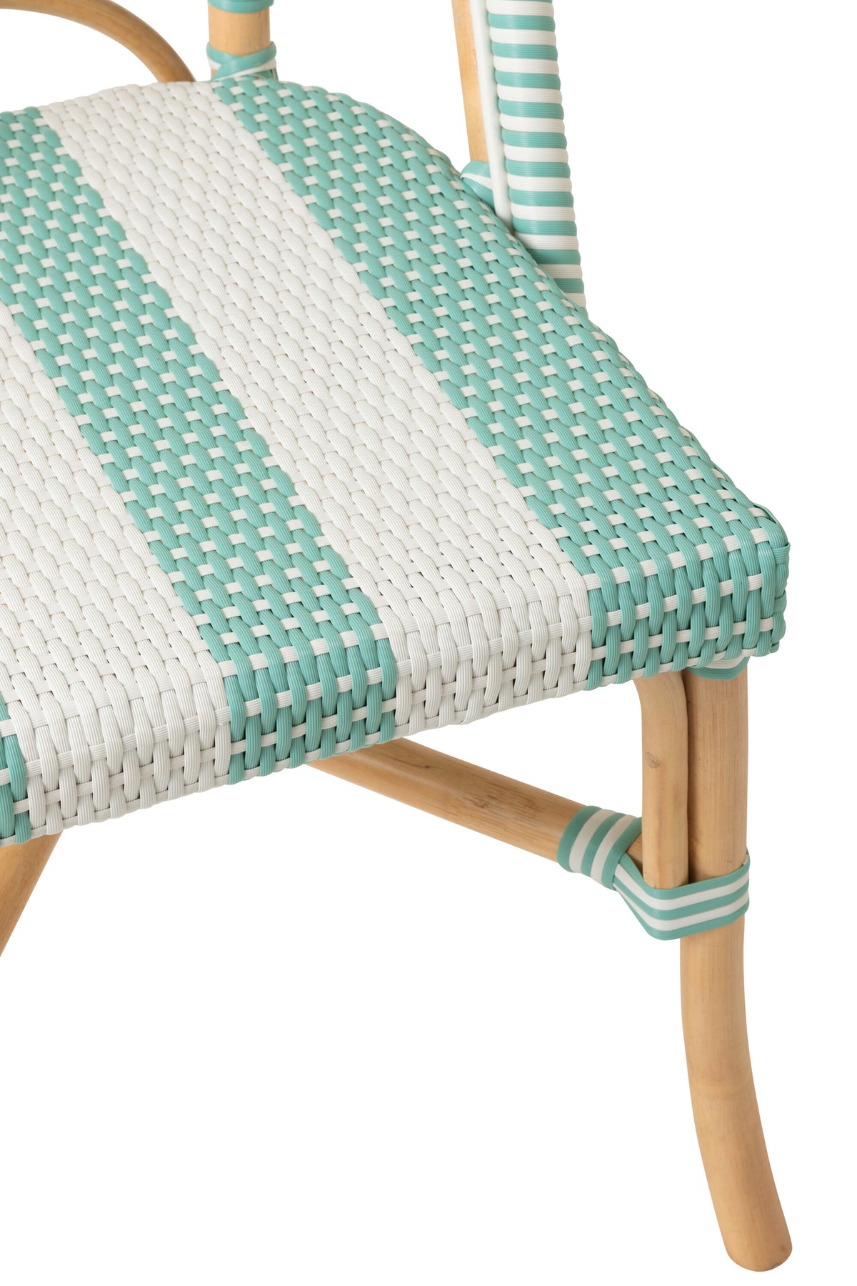 Silla de Ratán a Rayas Azul Claro/Blanco J-Line