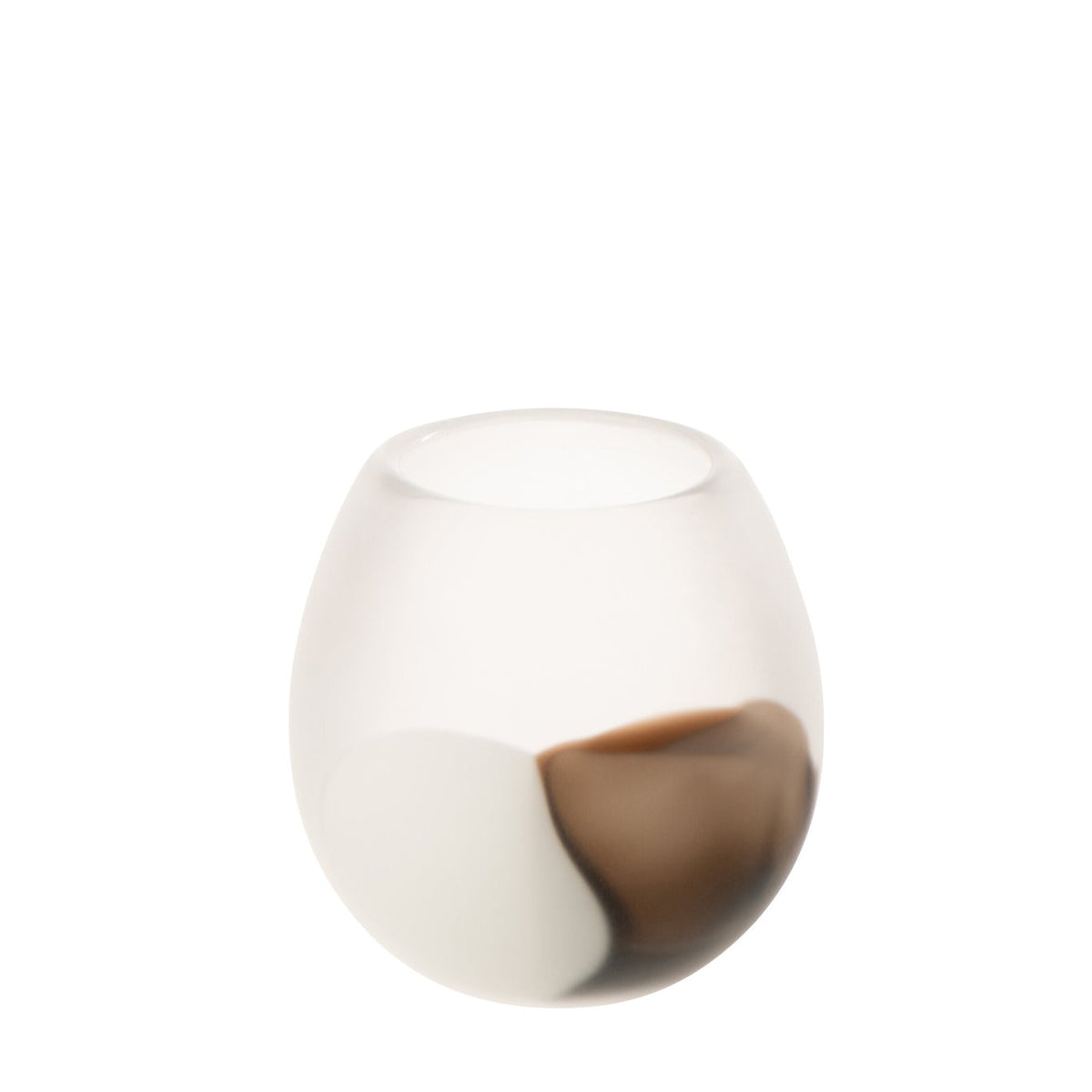 Portavelas Globo Vidrio Blanco/Marrón Pequeño J-Line